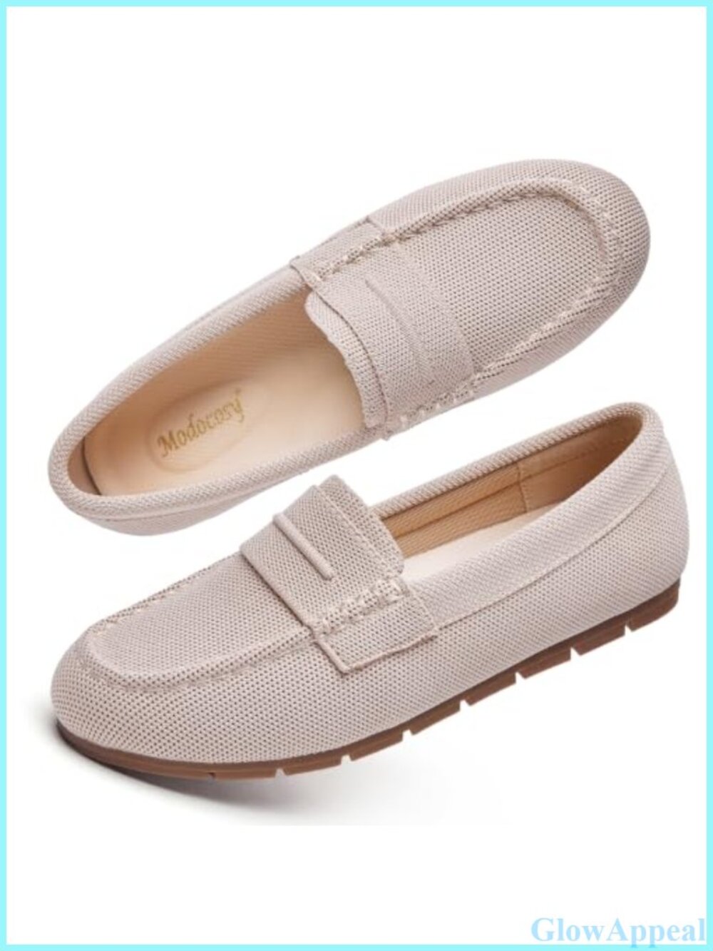 Knit Penny Loafers Slip-On Flats Business Casual Work Shoes